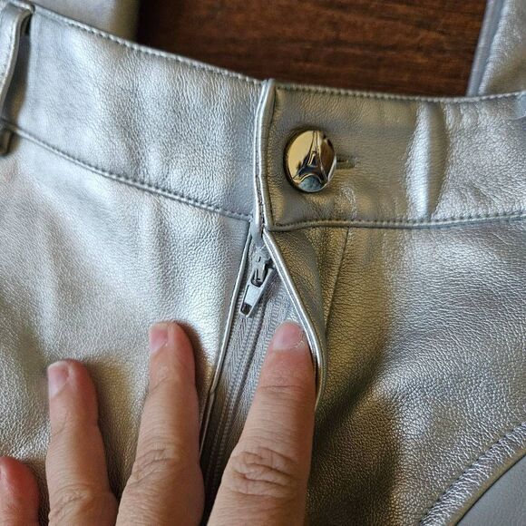 Mainere De Voir Vegan Leather High Waist Straight Leg Pants - Picture 4 of 9